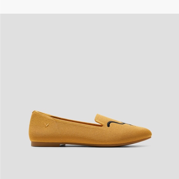 VIVAIA Audrey Yellow Cat Embroidered Loafers (8) - Picture 3 of 8